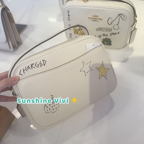 NWT Coach Jamie Camera Bag With Sketch Print Gold/Chalk Multi CAT02 - Picture 2 of 9